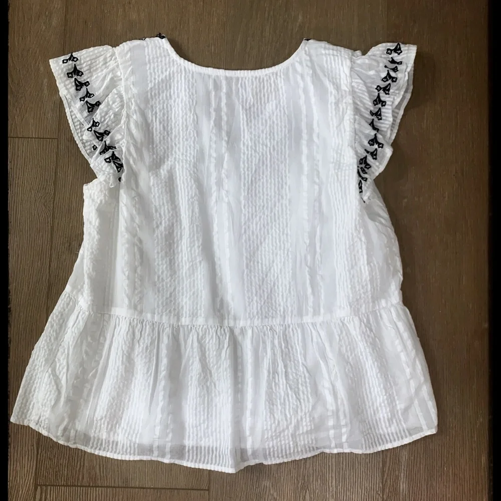 LOFT Embroidered Floral Top - Picture 3 of 4